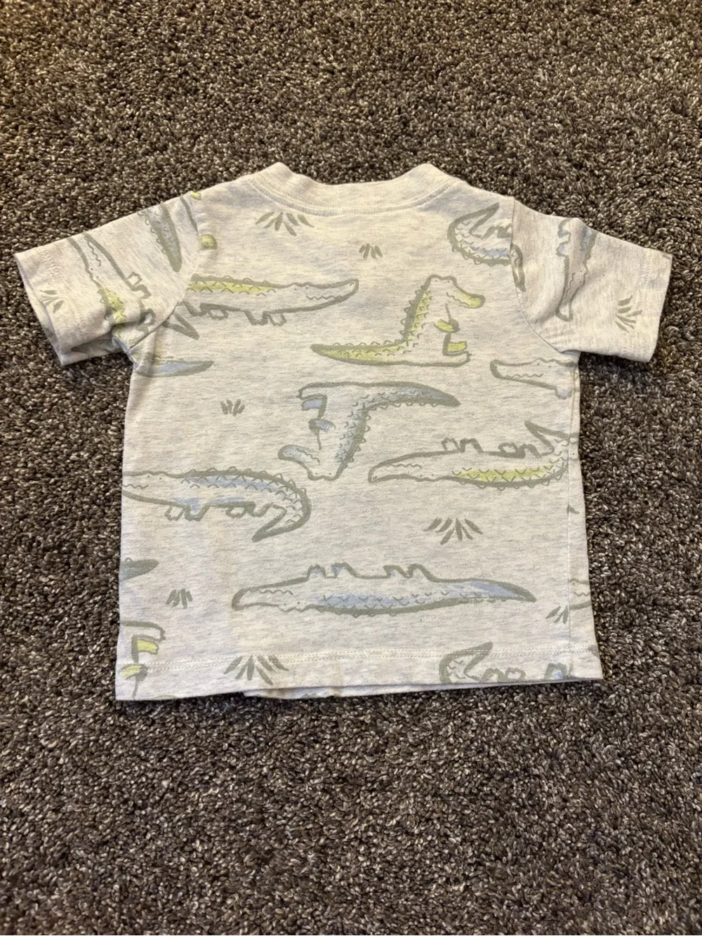Carter's Gray Crocodile Print Henley Tee & White Bodysuit